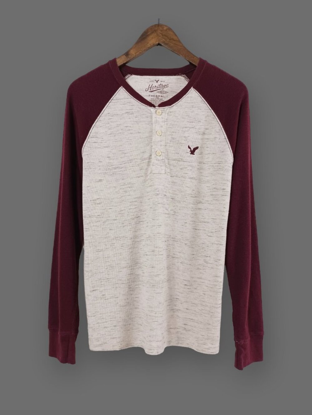 American Eagle Outfitters Heritage Classic Fit Thermal Henley Shirt Size S